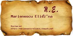 Marienescu Eliána névjegykártya